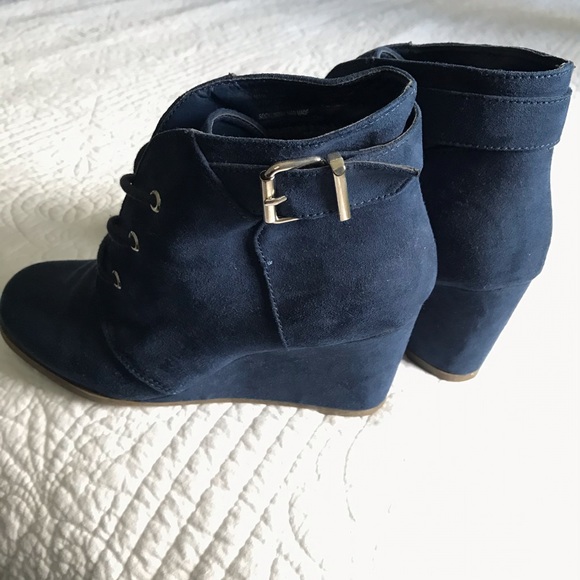 SO Brand Wedge Ankle Boots (Hay Ride Navy) - Picture 4 of 7